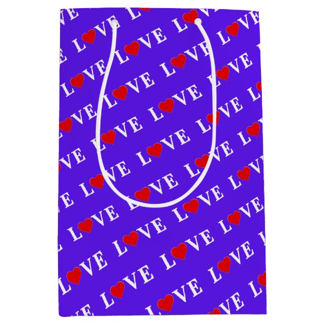 Lavender LOVE Modern Elegant Medium Gift Bag (Front)