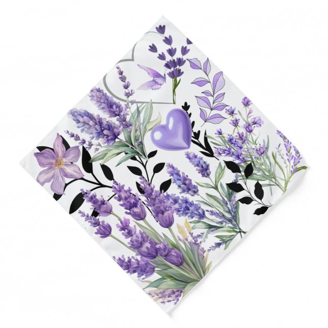 Lavender Love Pet Bandana (Front)