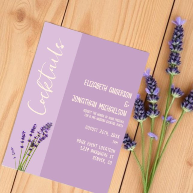 Lavender Love Pre-Wedding Cocktail Party Invitation (Creator Uploaded)