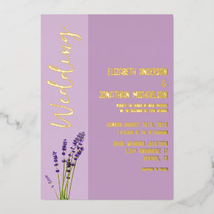 Lavender Love Wedding Foil Invitation