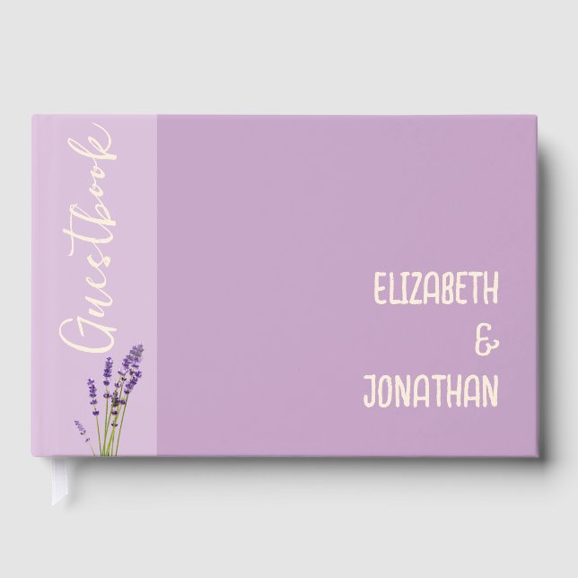 Lavender Love Wedding Guest Book (Front)
