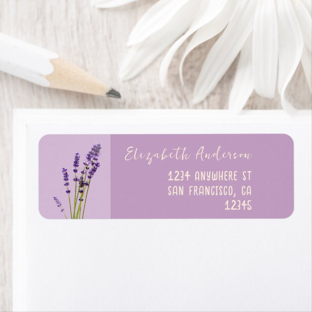 Lavender Love Wedding Label (Insitu)