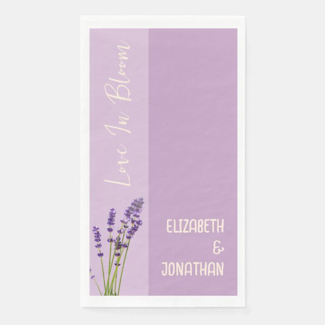 Lavender Love Wedding Paper Guest Towels (Front)