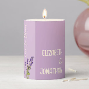 Lavender Love Wedding Pillar Candle