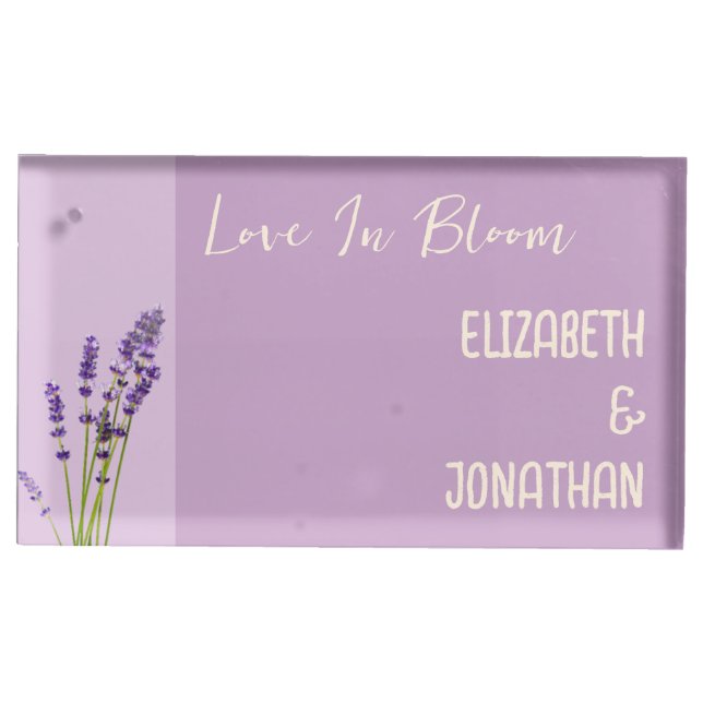 Lavender Love Wedding Place Card Holder (Front)