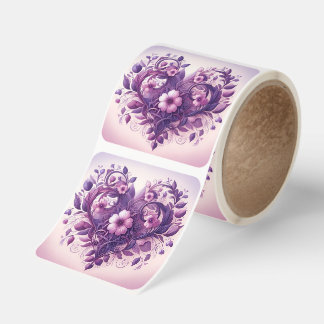 Lavender Lovely Heart Square Sticker