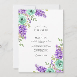 Lavender Lush Spring Wedding Invitation