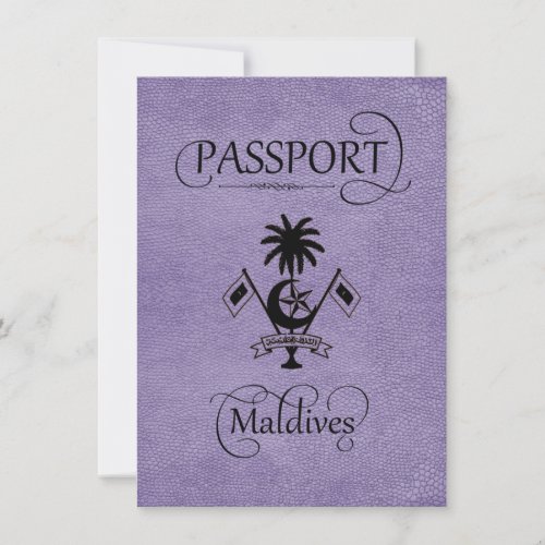 Lavender Maldives Passport Save the Date Card