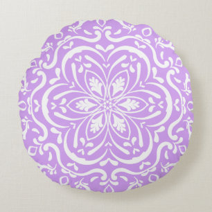 Lavender Mandala Round Pillow