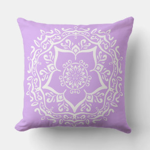 Lavender Mandala Throw Pillow