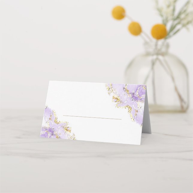 lavender marble place card (Front)
