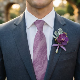 Lavender Marble Wave Neck Tie