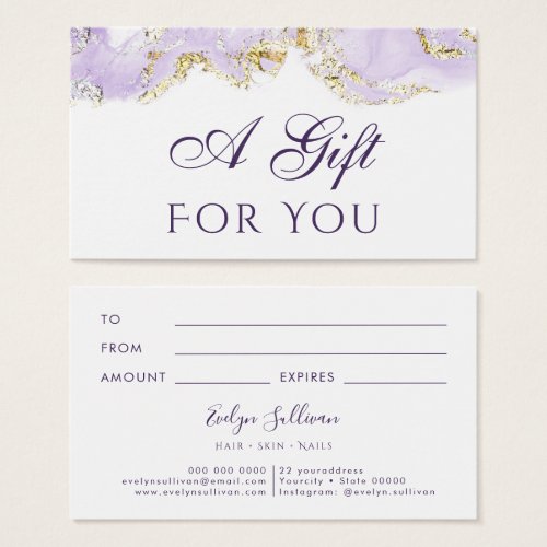 lavender marbling design Gift Card