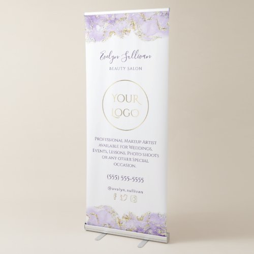 Lavender marbling design retractable banner