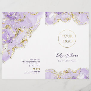 Lavender marbling design service menu brochure