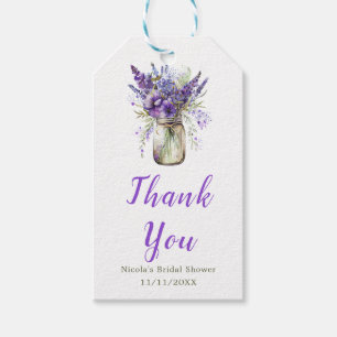 Lavender Mason Jar Bridal Shower Gift Tags