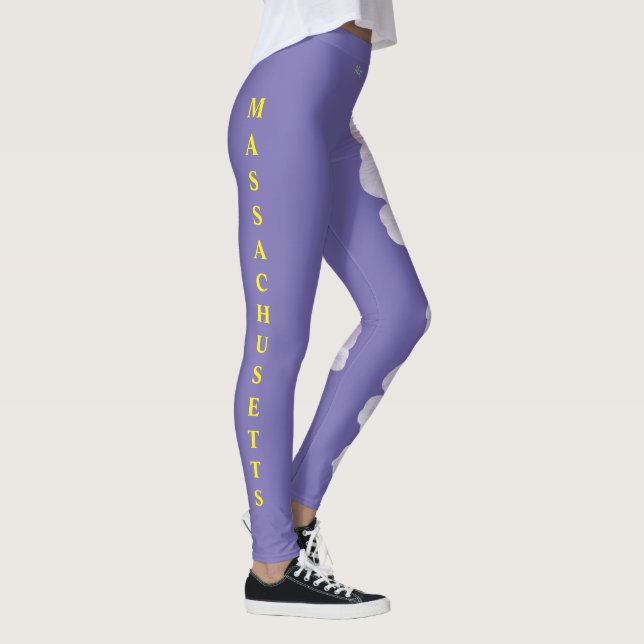 Lavender Massachusetts State Mayflower Leggings (Right)