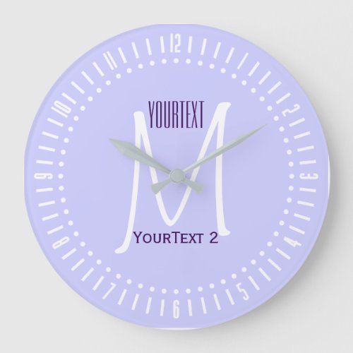 Lavender Mauve Accent Color to Personalize on Large Clock