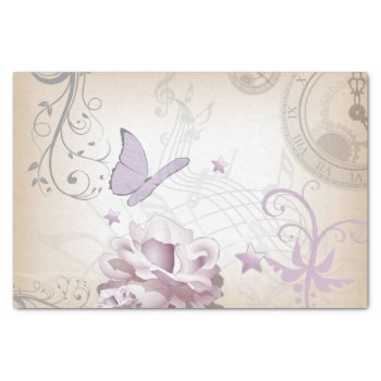 Lavender-mauve & Beige Vintage Old World Butterfly Tissue Paper by vicesandverses at Zazzle