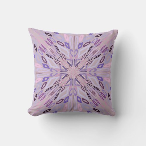 Lavender Mauve Pink Purple Geometric Abstract Art  Throw Pillow