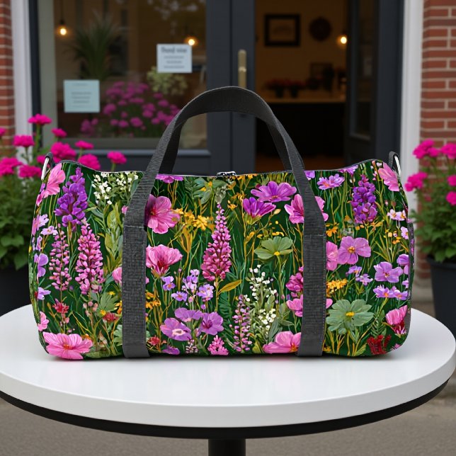 Lavender Meadow Botanical Print Duffle Bag (Creator Uploaded)