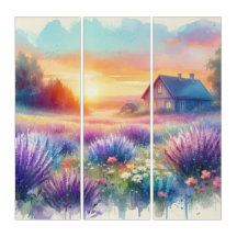 Lavender meadow field
