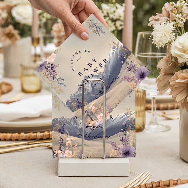 Lavender Meadow Peaks Baby Shower Napkins (Creator Uploaded)