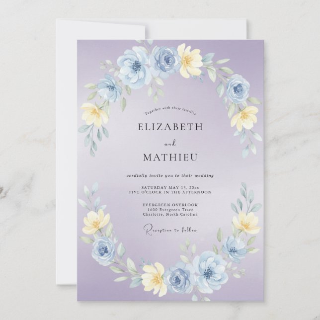 Lavender Meadow Wedding Invitation (Front)