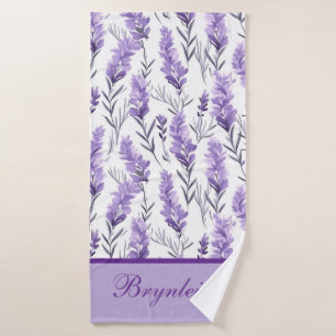 Lavender Meadows Monogrammed Bath Towel Set