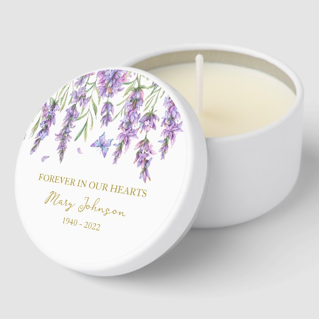 Lavender Memorial Funeral Mini Candle Favors (Corner)