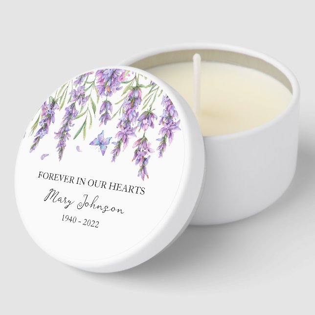Lavender Memorial Funeral Mini Candle Favors (Corner)