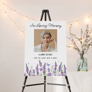 Lavender Memorial Photo Funeral Foam Board