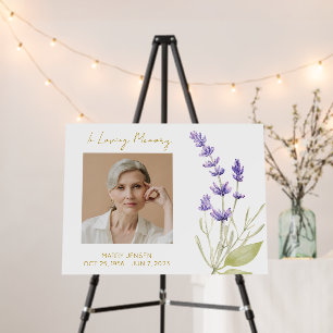 Lavender Memorial Photo Funeral Foam Board