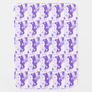 lavender mermaids pattern stroller blanket