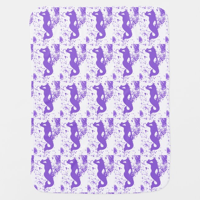 lavender mermaids pattern stroller blanket (Front)