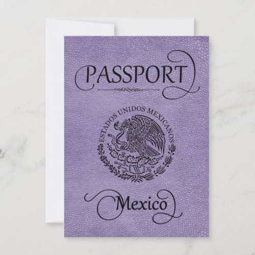 Lavender Mexico Passport Save the Date Card