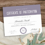 Lavender Minimal Certificate of Participation<br><div class="desc">If you need any further customisation please feel free to message me on yellowfebstudio@gmail.com.</div>