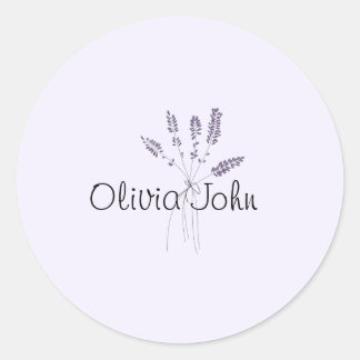 Lavender Minimal Custom Classic Round Sticker