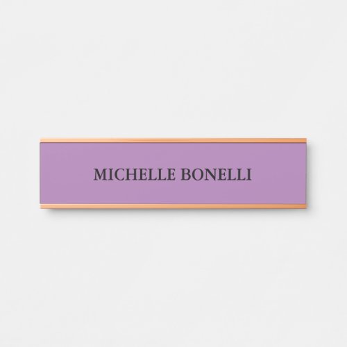 Lavender Minimalist Plain Legible Modern Door Sign