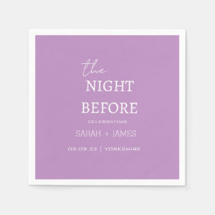 Lavender Minimalist the Night Before Wedding  Napkins