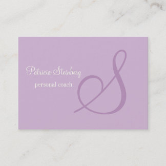 Lavender Minimalistic Monogram Business Card