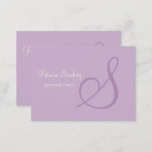 Lavender Minimalistic Monogram Business Card (Front/Back)
