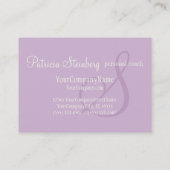 Lavender Minimalistic Monogram Business Card (Back)