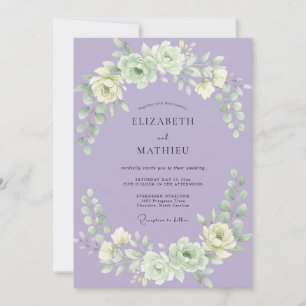 Lavender Mint Bloom Wedding Invitation