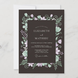 Lavender Mint Botanical Romance Wedding Invitation