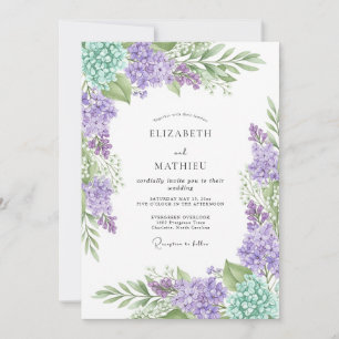 Lavender Mint Delicate Spring Wedding Invitation