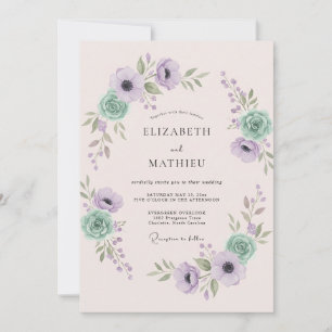Lavender Mint Ethereal Spring Wedding Invitation