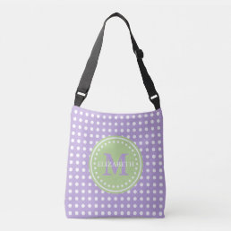 Lavender Mint Green Polka Dot Monogram Diaper Bag