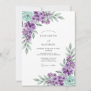 Lavender Mint Lovely Spring Wedding Invitation
