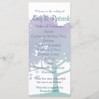 Lavender Mint Wedding Program Handout